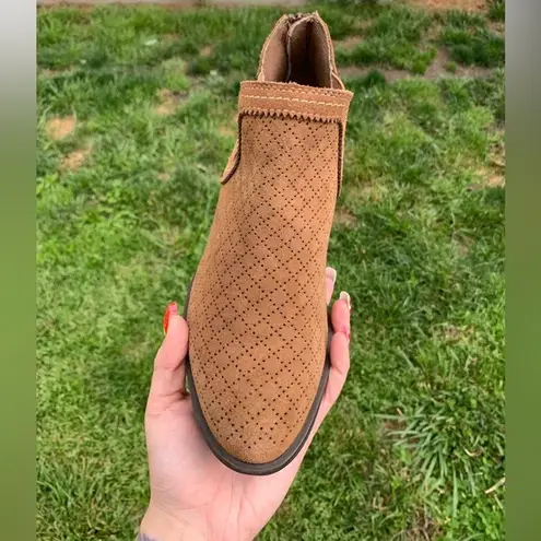 Earth Spirit Brown Leather Ankle Boots womens 8.5 fall summer boho