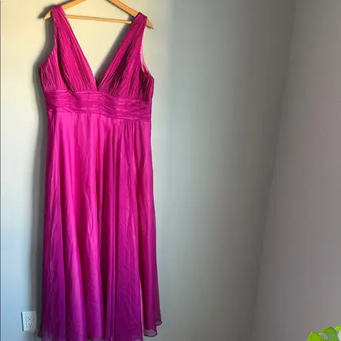 Mac Duggal Ieena for Ruched Chiffon A-Line Gown in fuchsia