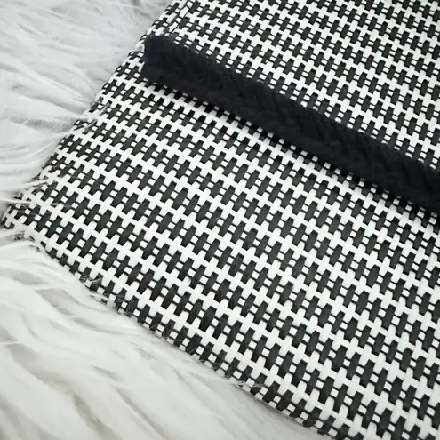 Stella & Dot | City Slim Black White Woven Raffia Coral Clutch Bag Purse | OS