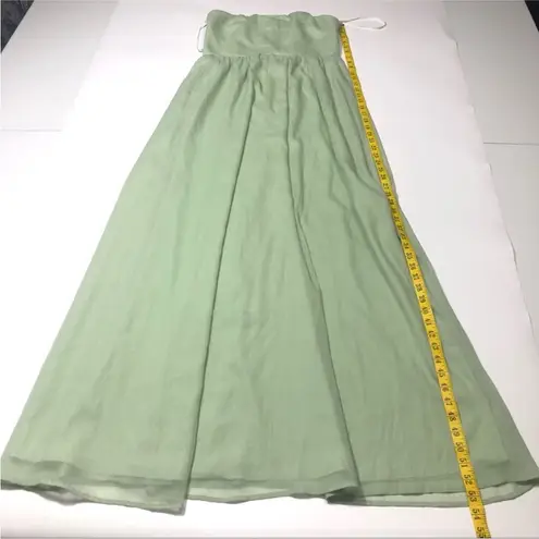 WAYF The Harlet Metallic Chiffon spearmint Gown Small.