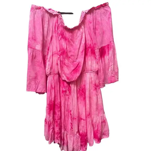 Andrée Andree By Unit Romper Womens Plus 3X Pink Tye Dyed Off Shoulder Fairy