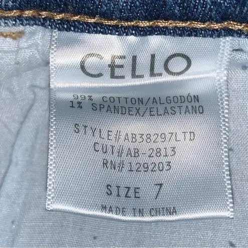 Cello  Mid Rise Flare Dani Destroyed Super Flare Blue Jeans Size 7 New with Tags