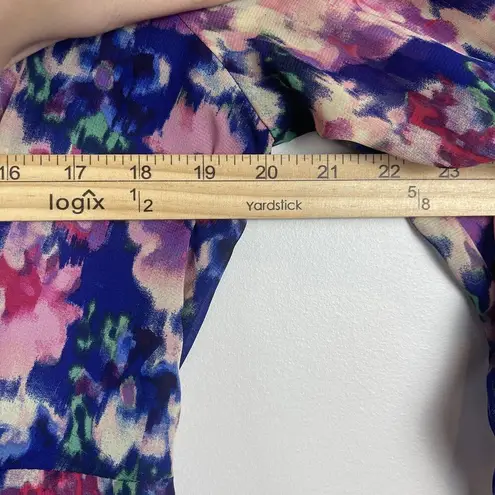 Julia Jordan Womens Midi Floral Dress Size 12 Multi Button Front Long Cottage