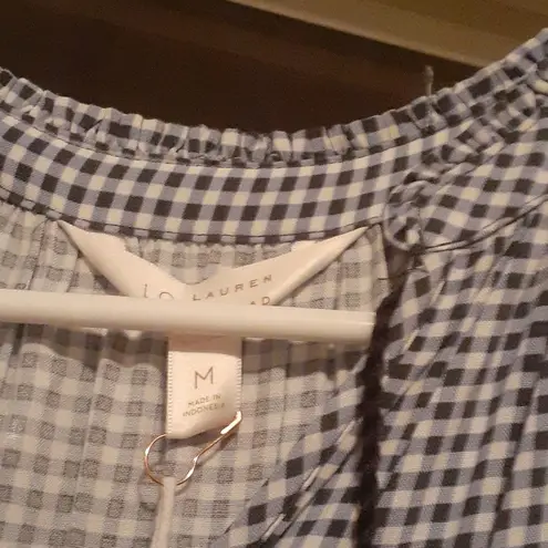 LC Lauren Conrad Lauren Conrad Blue Gingham Tiered Maxi Dress SIZE M