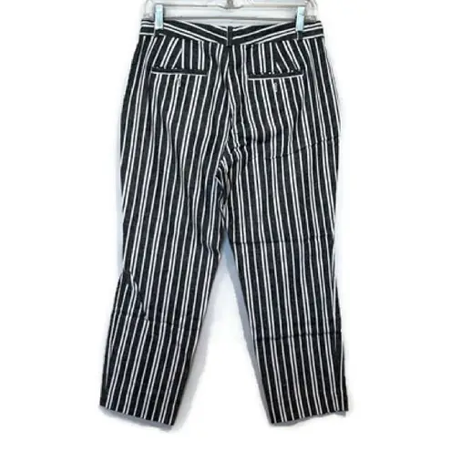 Banana Republic Factory Avery Women's Striped Linen Cotton Blend Pants Black Size 6P