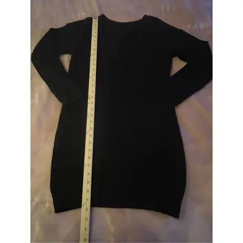 NWT Lulus Long Sleeve Knee Length Knit Sweater Dress Black Size XS