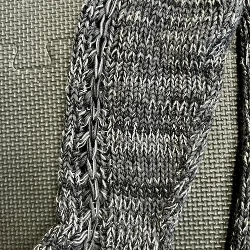 Odd Molly Black Open Knit Sweater Sz O Boho Cottagecore Crochet Hem 100% Cotton