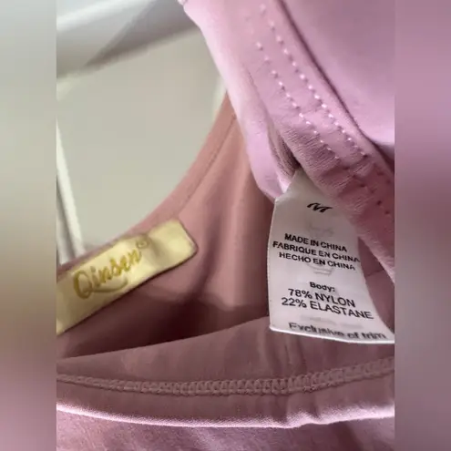 Qinsen Pink Athletic Romper with Spaghetti Straps Size M