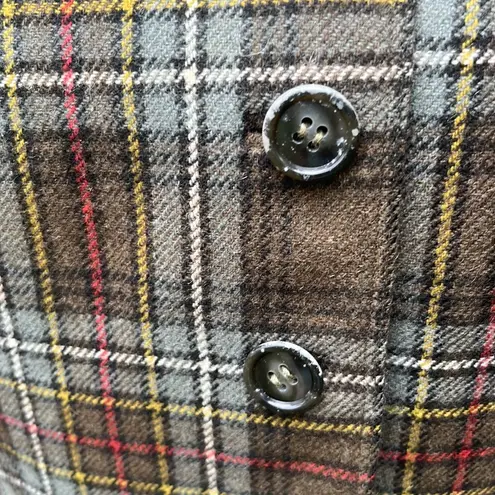 40s or 50s Vintage Wool Plaid Blazer Peter Pan Collar Size Small Gray