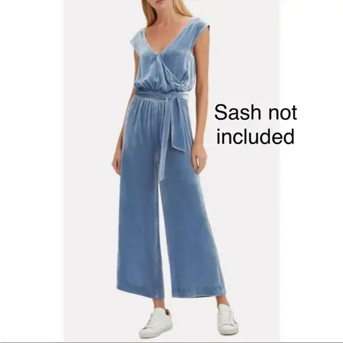 Intermix Cynthia blue velvet sleeveless jumpsuit NEW