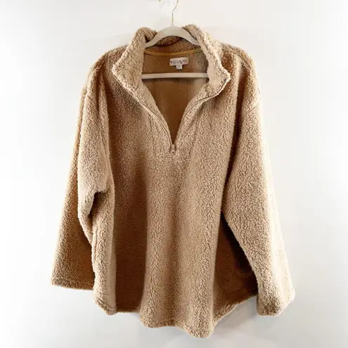 Koolaburra by Ugg Brushed Back Sherpa Fleece Pullover Jacket in Tan 3X