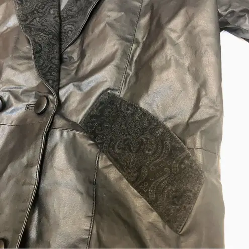 Marco Morani Vintage 80s 90s Long Leather Jacket Trench Coat Oversized sz Small