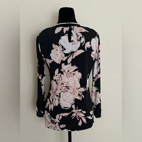 Karl Lagerfeld Black Top with White Floral Pattern