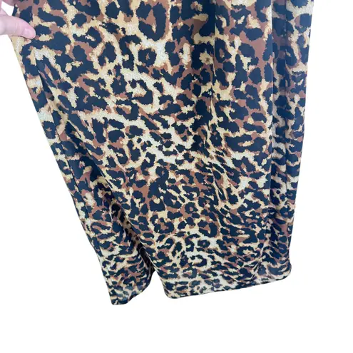 Endless Summer Harper Slip Dress Midi Leopard Open Back Slit Semi