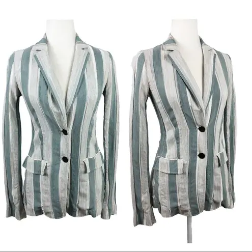 Lafayette 148 NY Vangie Vertical Striped Two Button Blazer Jacket Size 2 Job