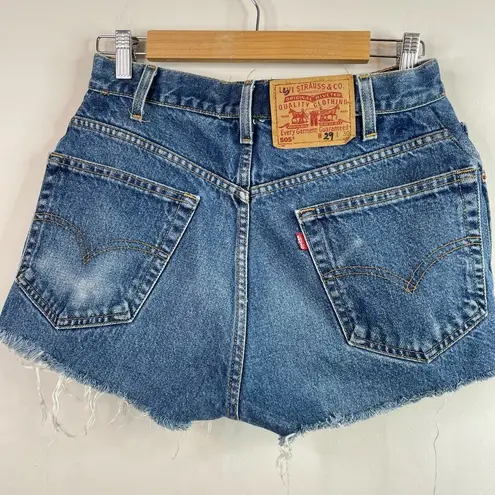 Levi's Vintage  505 Petros Redone Distressed Ripped High Rise jean shorts women 29