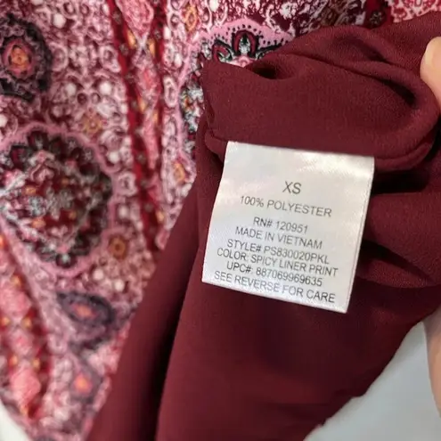 NWT xs red dress bohemian pattern sleeveless open back versatile lined