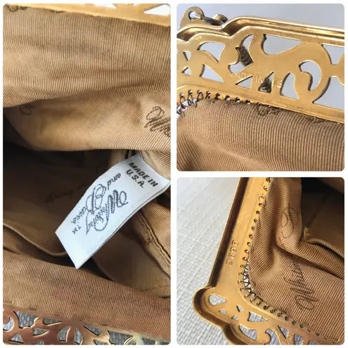 Whiting & Davis Gold Mesh Chain Kisslock Clutch Purse, Vintage