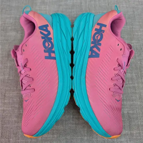 Hoka ONE ONE Rincon 3 Phlox Pink Atlantis Teal Womens Running Race Sneaker 8.5B