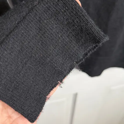 Zadig & Voltaire Black Cashmere Sweater with Silver Rhinestone Skull W1959 Sz L