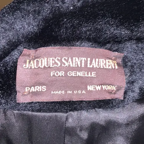 Saint Laurent Vintage Jacques for Genelle New York Faux Fur Overcoat Black