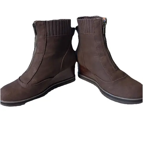 Yellow Box  Corado  Wedge Brown Ankle Booties with zipper closure in front 7.5 - Image 8