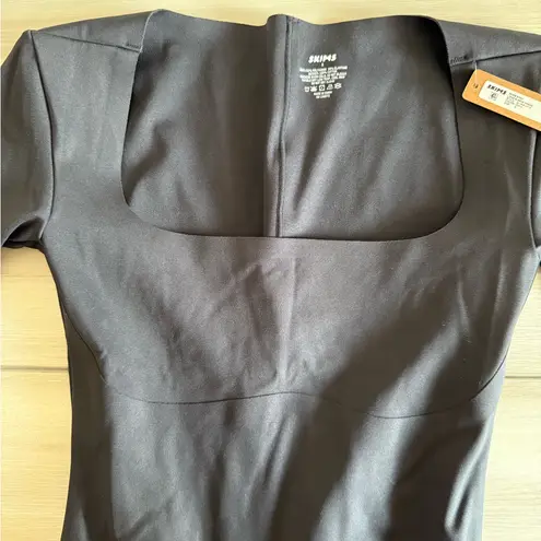 SKIMS Square Neck Midi Dress Black Small NWT