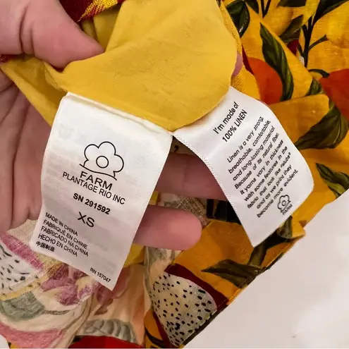 Farm Rio Fruit Lovers Linen Mini Dress XS