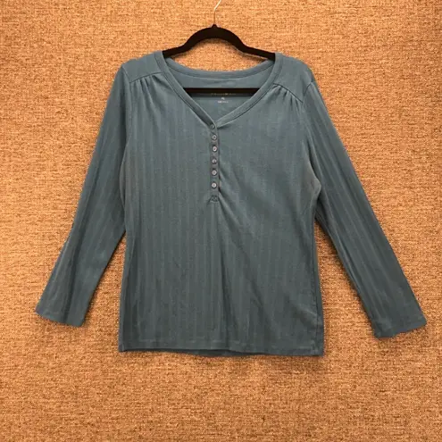 Fashion Bug Y2K Henley Top XL BOHO Ribbed Knit Comfy Casual ALT ASO Bella Swan Elena Gilbert