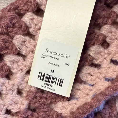 NWT Francesca's Mi Ami Crochet Halter Top Open Knit Medium Pink