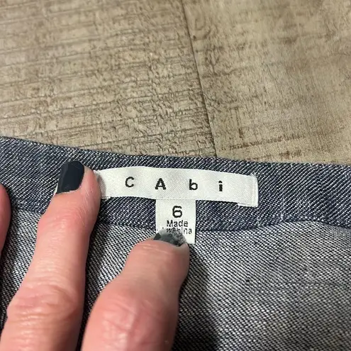 CAbi  denim skirt with fun thick stitching throughout