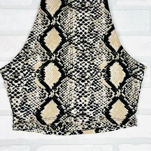 Peach Love California Peach Love Super Soft Snake Print Halter Top, size S/M Festival, Concert, Summer