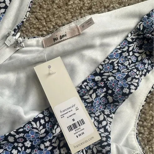 Francesca's  Mi Ami Floral Jumpsuit Romper Blue Pattern M NWT