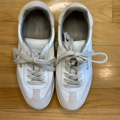 ALLSAINTS Thelma Suede Low Top Sneakers in White - Size 6