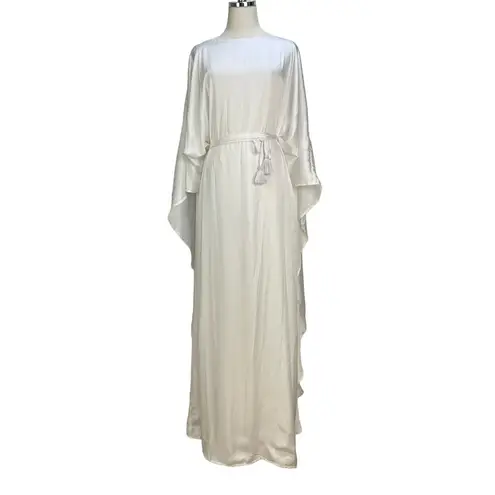 Anthropologie  Erika Peña Cape Dress White Maxi Gown