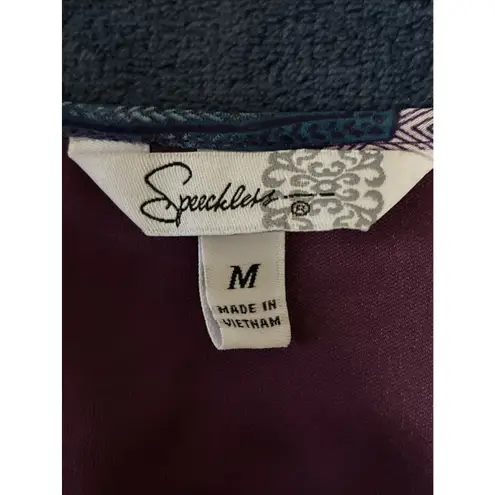 Speecklers Retro Dress with Teal and Purple Chevron Pattern Women's Size Medium