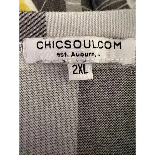 Chic Soul.Com black/white buffalo plaid long sleeve top Size 2XL Black