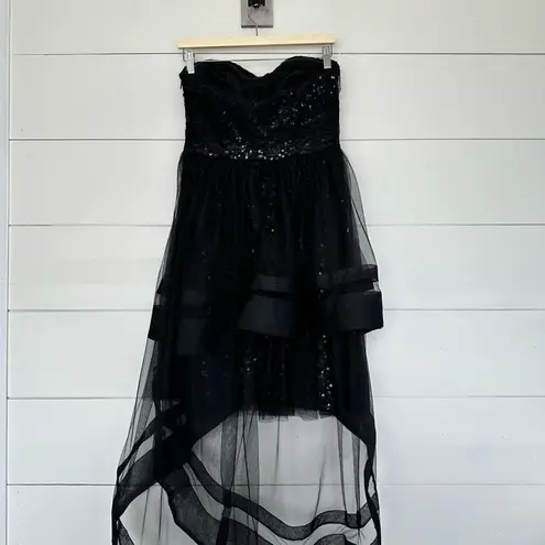 Monique Lhuillier Women’s 8 Black Sequin Tulle Midi Gown