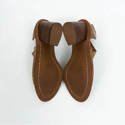 Diba True Honey Suckle Block-Heel Leather Sandals in Tan | Size 7