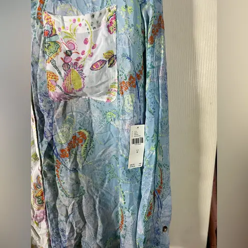 Romy Pilcro Multicolor Floral Shirt Blue Size M