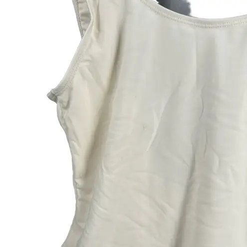 NA-KD Swimsuit One Piece Off White High Cut Leg Scoop Back Lined Medium New