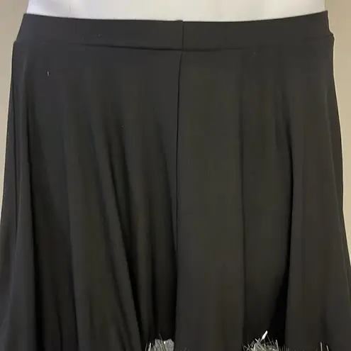 Btween Us Black Fit and Flare Ugly Christmas Skirt w/ Bows & Tinsel Garland