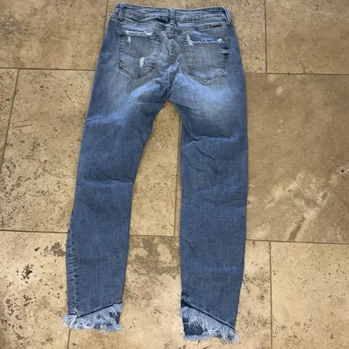 Kancan Nala Distressed Blue Jeans Midrise Ankle Casual Minimal Size 25