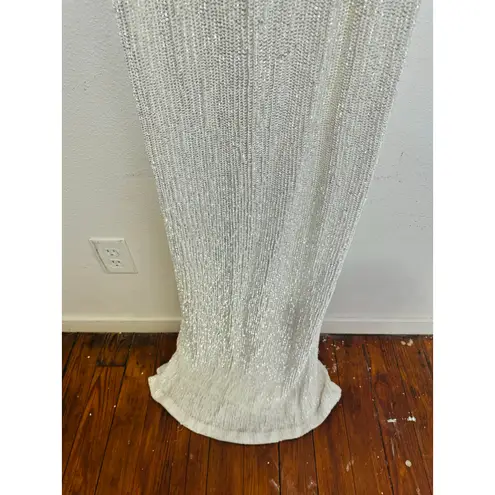 Retrofête NWT RETROFETE Women's Moonglow White Katya Revolve Sequin Maxi Dress Size Large