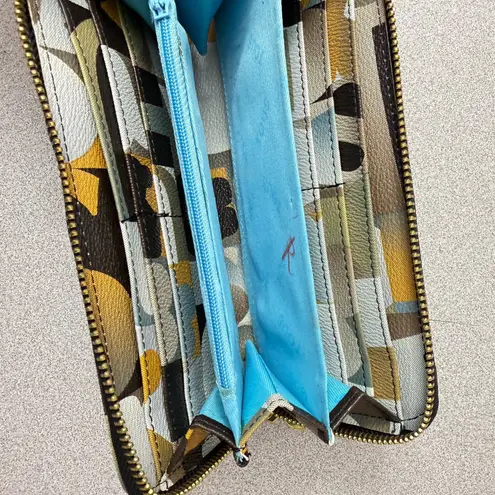 Tous Leather Wallet Multicolor Logo Bear Zip Around Cards Colorful Classic *