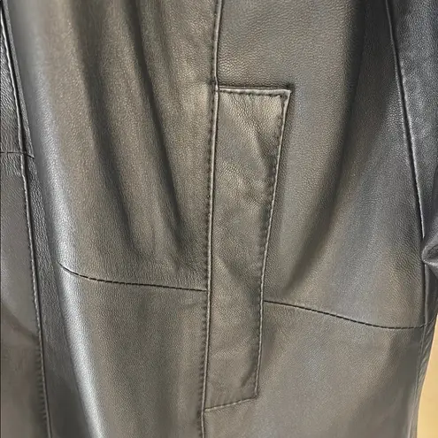 Ribak 100% Genuine Leather Black Longline Coat Jacket Women’s M (Fits XL/XXL) Size M