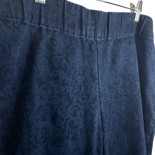 Soft Surroundings Women’s Pull On Stretch Paisley Jeans in Blue Size XLP