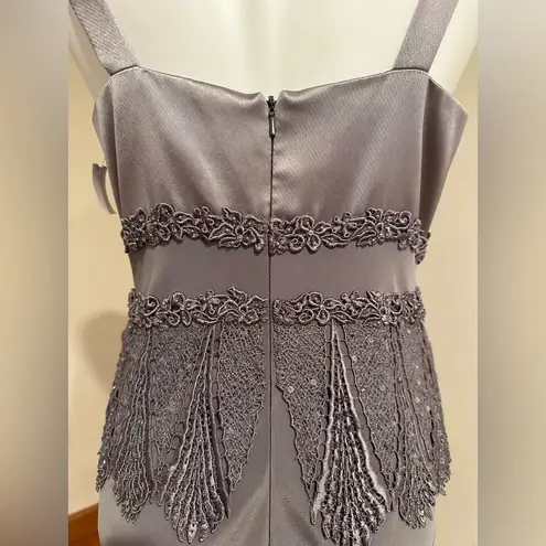 Montage By Mon Cheri Elegant Pewter Frost Gown W/Jacket Set Color Sz. 12 Purple