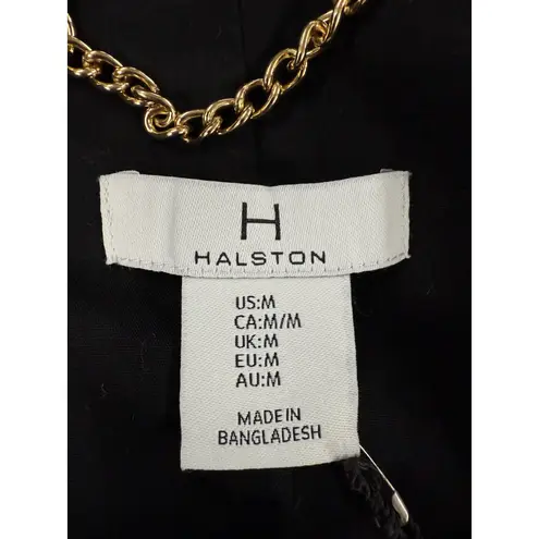 H by Halston NEW H Halston black linen Cropped jacket Womens M Fab Gold Buttons