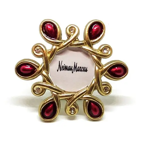 Jay Strongwater Miniature Picture Frame Pin Brooch Gold